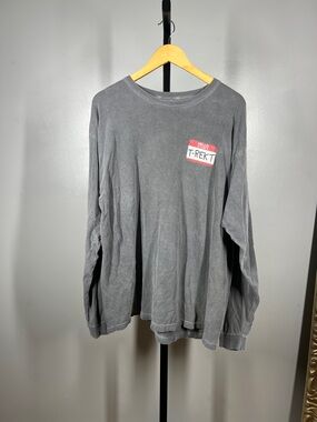 Party Pants T-REKT Long Sleeve Graphic Tee - Charcoal Gray